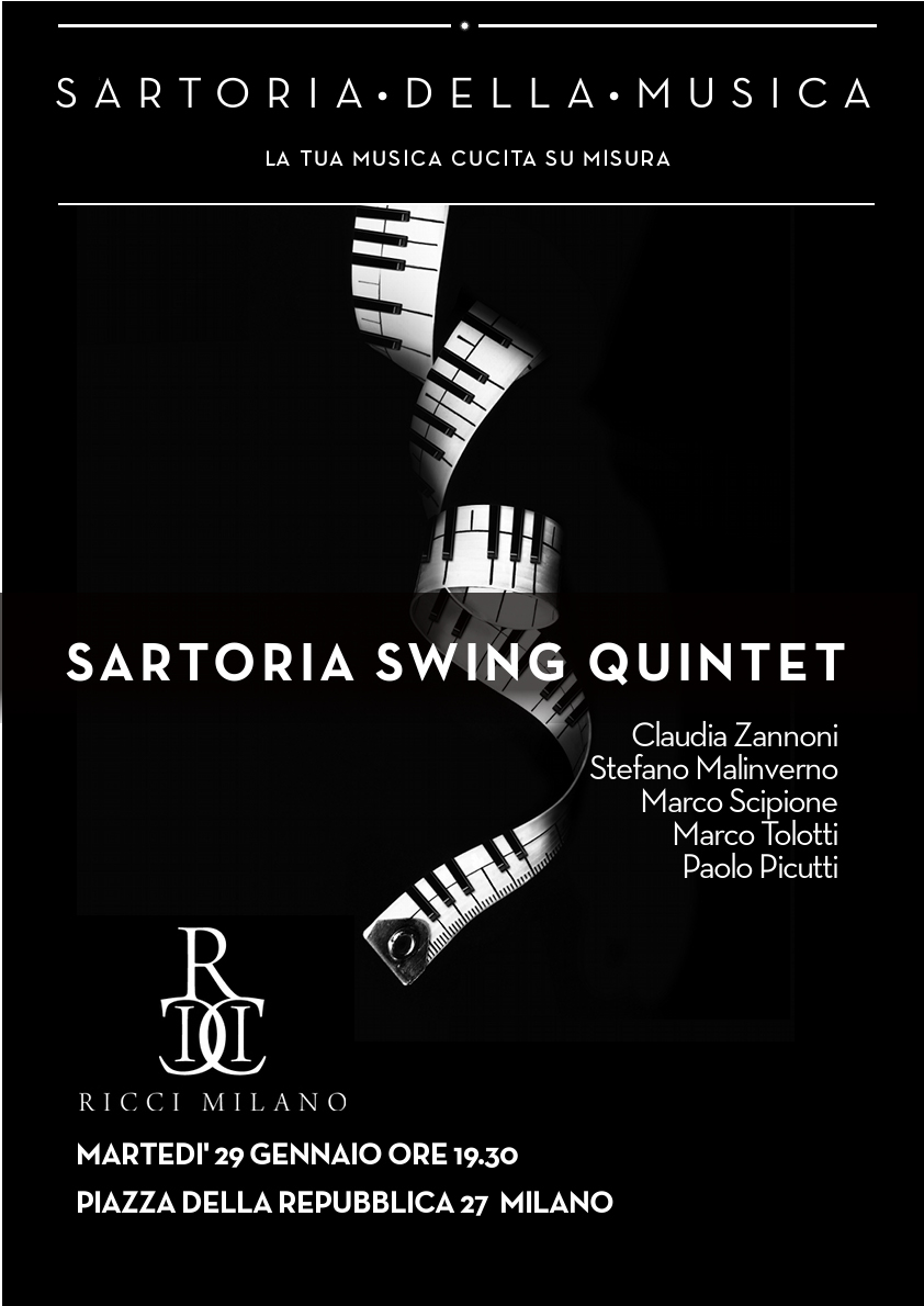 Sartoria Swing Quintet si sposta al Noon – martedì 29 gennaio ore 19.30